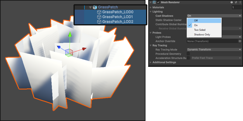 A+ Grass model mesh shadows