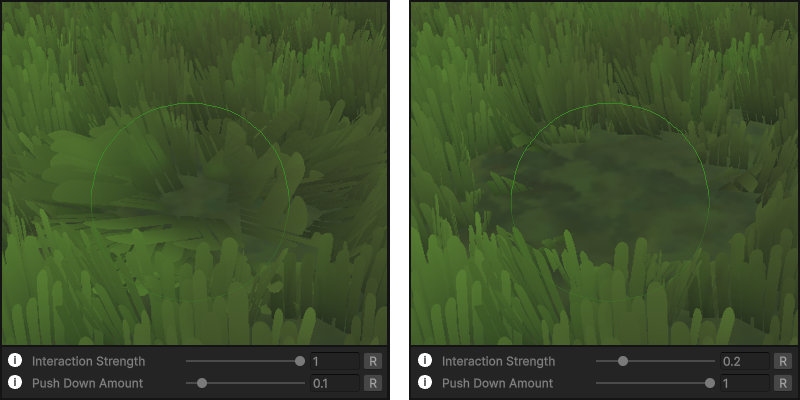 A+ Grass Interactivity Values